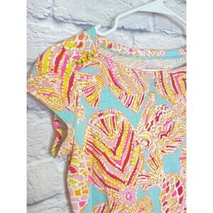 Lilly Pulitzer Multicolor Tropical Fish Short Sleeve "T-Shirt" Mini Dress SZ XS
